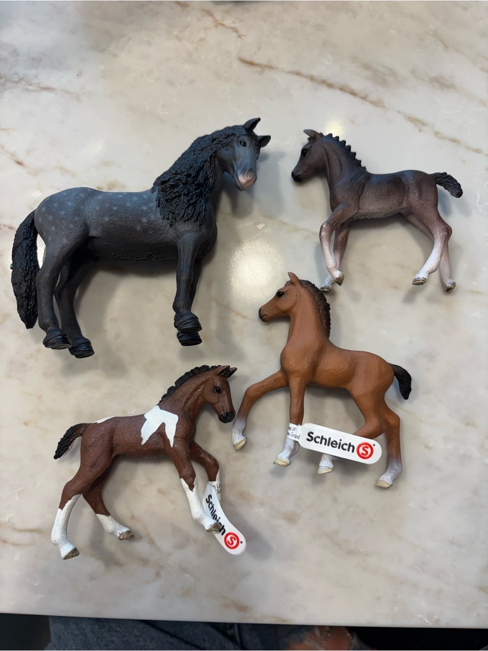 Schleich Horse Figurine Set - Brown, Tan, Gray